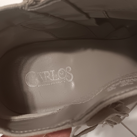 Carlos Santana Tempe Fringe Heel Boties Leather Upper Sz10M Gray Women - Picture 9 of 11